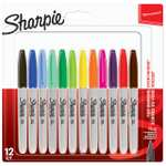 Sharpie Permanent Markers | Fine Point for Bold Details | Assorted Colours | 12 Count ( £6.11/£6.83 Subscribe & Save)