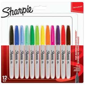Sharpie Permanent Markers | Fine Point for Bold Details | Assorted Colours | 12 Count ( £6.11/£6.83 Subscribe & Save)