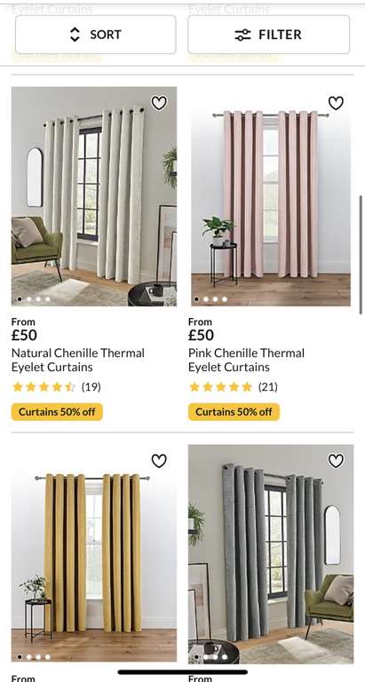 George Curtains 50% off at checkout eg Grey Plain Eyelet Curtains starting from £7.50 + Free Click and Collect @ George