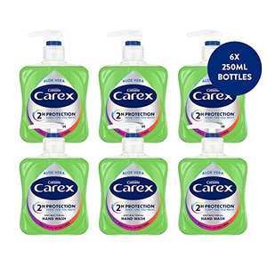 Carex 2 Hour Protection Antibacterial Aloe Vera Hand Wash 6 x 250ml - £6 / £5.70 with Subscribe and Save at Amazon
