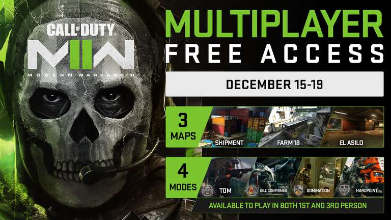 Call of Duty: Modern Warfare II - 5 Day Free Multiplayer Access (PS4 / PS5 / Xbox / PC) @ Activision