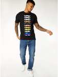 Pride Black Rainbow Moustache T-Shirt £1.50 click n collect free @ Asda George