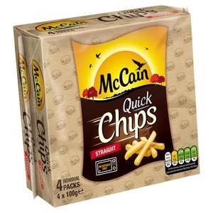 McCain Microwave Quick Chips Straight Cut 4 x 100g / Crinkle Cut