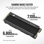 Corsair MP600 PRO LPX 2TB M.2 NVMe PCIe x4 Gen4 SSD, Optimised for PS5 - Up to 7,100MB/sec