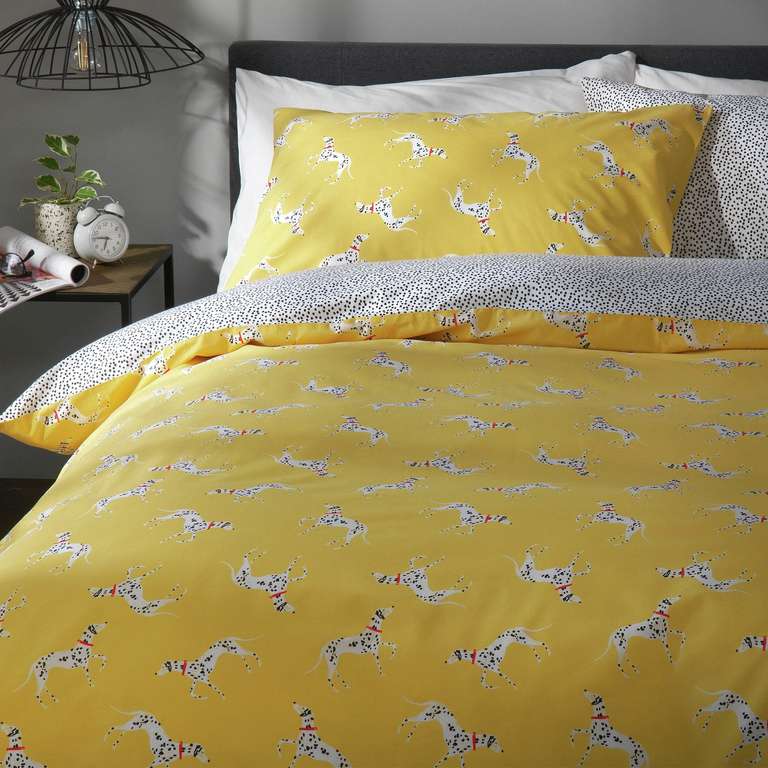 Habitat Dalmation Print Yellow Bedding Set - Single £10.67 / Double £13.33 / King Size £16.00 click & collect @ Argos