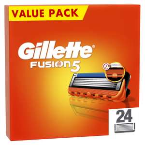 Gillette Fusion5 Razor Blades Men, Pack of 24 Razor Blade Refills with Precision Trimmer, 5 Anti-Friction Blades