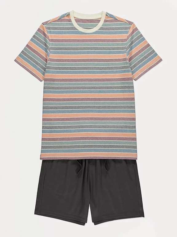 Men’s Striped Short 100% Cotton Pyjamas (Sizes XS-XXXXL) - Free Click & Collect