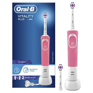 Oral-B Vitality Plus Electric Toothbrush, 1 Handle, 2 3D White Toothbrush Heads, 1 Mode with 2D Cleaning £19.99 @ Amazon