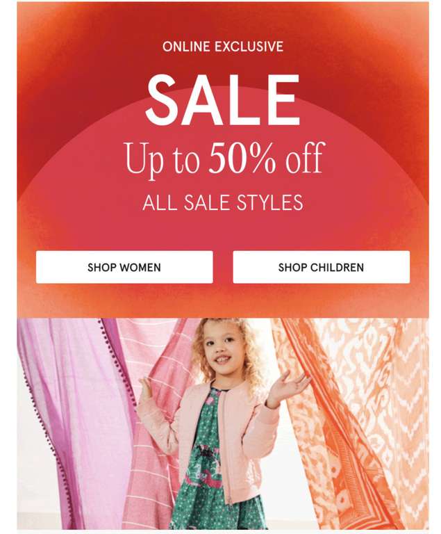 Online exclusive Women's and Children's Sale Up to 50% off extra 10% off with code @ monsoon - £4.95 delivery / free click & collect