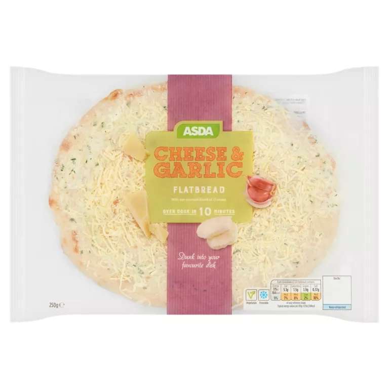 ASDA Cheese & Garlic Flatbread & ASDA Garlic & Herb Flatbread 250g £1 @ Asda