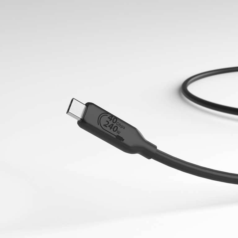 Amazon Basics USB4 Cable, 40Gbps, 1m, 240W, Thunderbolt 3/4 compatible ...