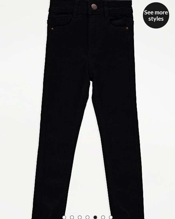 £4-£5 Black strech raw hem skinny jeans @ Asda George - Free Click & collect