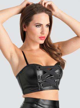 Lovehoney Fierce Leather-Look Longline Bra + Free Delivery with code