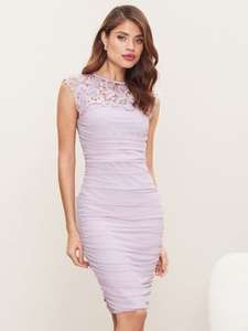 Lipsy Purple Ruched Lace Top Bodycon Dress, Size 10 £8 + Free Collection @ Next