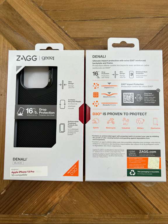 Zagg Gear 4 phone cases for iPhones in different colours - 13 pro, 13, 12 pro max, 14 plus - Birchwood