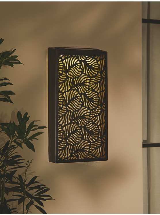 George Home Black Leaf Wall Panel Solar Light / Black Bee & Butterfly Wall Panel Solar Light - Free C&C