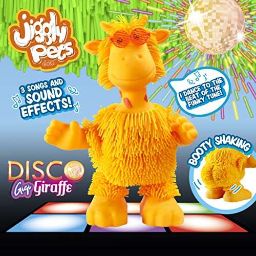 Jiggly Pets Gigi The Giraffe, Interactive Animal Motion, Sounds and Music Electronic pet Toy, Dancing Giraffe