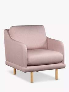 John Lewis & Partners Anyday Sweep Armchair with light wooden legs in Pepper Pink fabric for £149 @ John Lewis & Partners