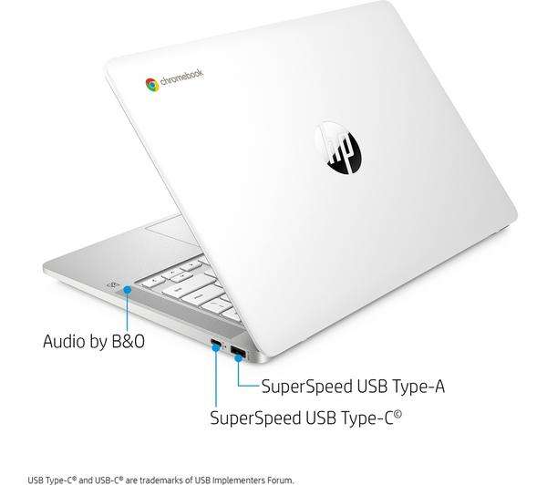HP 14-na503sa 14" FHD IPS Chromebook - Intel N4020/4GB/64 GB eMMC/250nits, White @ £129 with next day delivery @ Currys