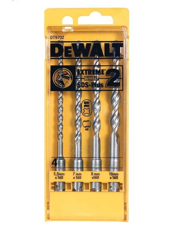 Dewalt Extreme 4 Piece SDS+ Drill Bit Set DT9702-QZ W/Code @ buyaparcelstore