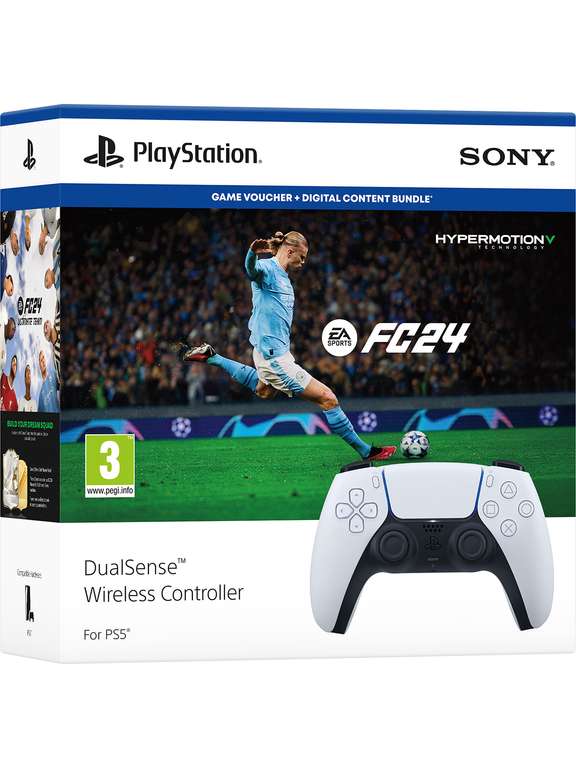 Used / Customer Return: PlayStation PS5 DualSense Wireless Gaming Controller c/w EA FC24 Digital Download