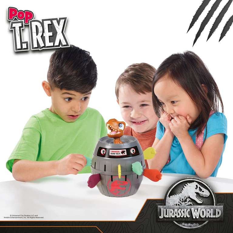 TOMY Pop Up Trex Classic Children's Action Game, Family & Preschool Kids Game, Jurassic World Games