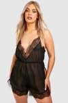 Plus size Lace Trim Chiffon Babydoll Now £5.40 with free Delivery code Sold & delivered by boohoo @ Debenhams