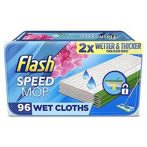 Flash Speedmop Wet Cloth Refills, Mop Refill Pads, Anti Bac Floor Cleaner, Wild Orchid, 96 Wipes (24 x 4)