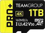 TEAMGROUP A2 Pro Plus Card 1TB Micro SDXC UHS-I U3 A2 V30 R160/W110MBps