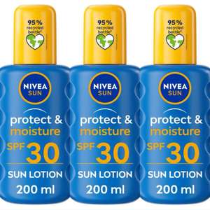 3 x NIVEA Sun Protect & Moisture Sun Spray SPF 30 or SPF 20 - (200 ml) - £10.40 / £9.75 S&S + voucher