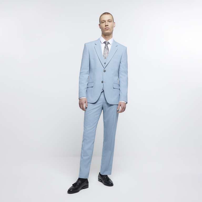 River Island Mens Suit - Blue Slim Fit - Jacket and Trousers - Sold by River Island
