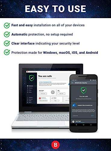 Bitdefender Total Security 2024 - 1 year 5 devices (code by post) - Sold by Bitdefender Limited