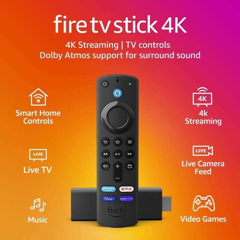 Amazon Fire TV Stick 4K £34.99 + possible 20% off with trade in / Fire TV Stick 4K + Luna Controller £68.98