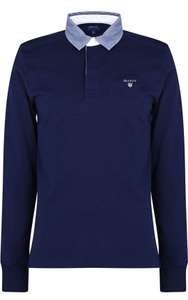 GANT Men's Original Heavy Rugger Long Sleeve Polo Shirt Evening Blue (Most Sizes) £44 @ Amazon