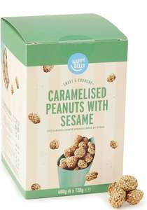Amazon Brand - Happy Belly Caramelised Peanuts with sesame, 120g x 4 - £3.38 @ Amazon