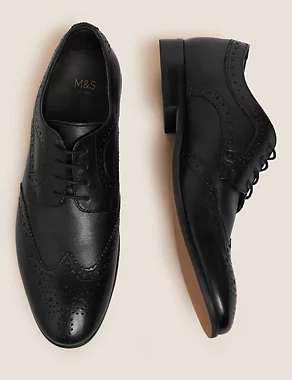 M&S COLLECTION Leather Almond Toe Brogues £16.99 Free Collection @ Marks & Spencer