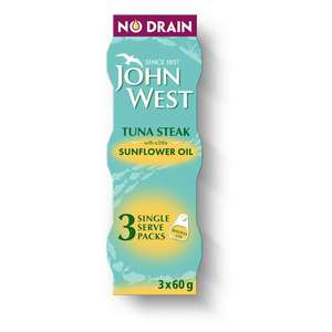 John West No Drain Tuna in Sunflower Oil (3 pack)