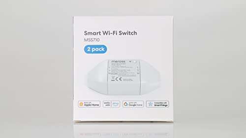 Meross WiFi Smart Switch Works with Apple HomeKit, Alexa, Google Home, SmartThings, 2 Pack