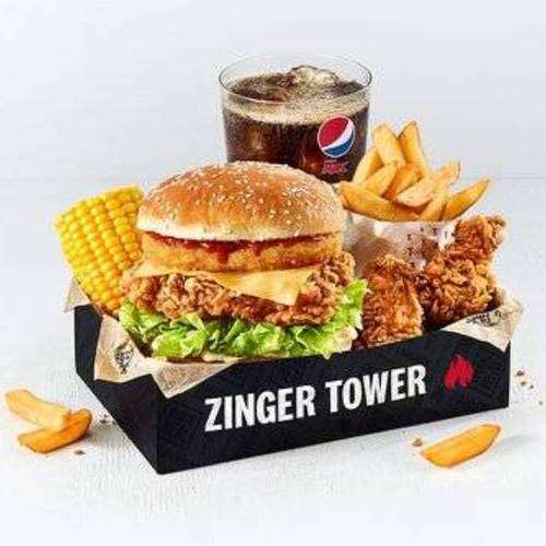 Zinger Tower Box Meal with 2 hot wings - £5.99 via app @ KFC