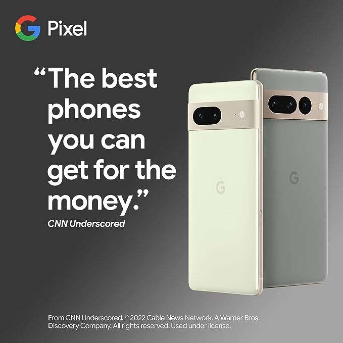 Google Pixel 7 128GB 5G Smartphone + 100GB Three Data, Unltd Mins / Texts, £18pm + £85 Upfront