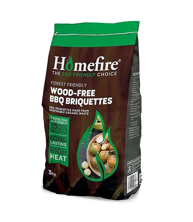 Homefire Wood-Free Solid fuel briquettes, 3kg - Free Click and Collect Only