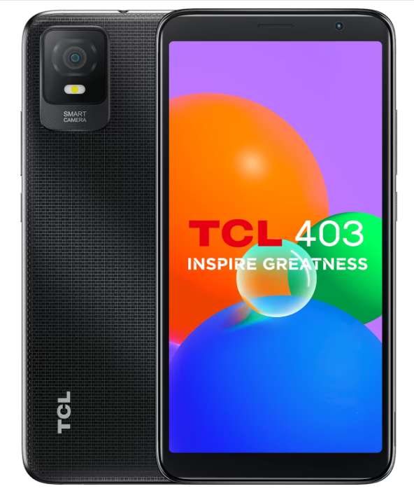 TCL 403 Android Smartphone (32 GB, Prime Black, microSD) Like New Condition (+ £10 Top Up New Customers)