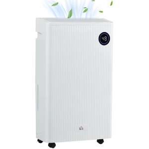 HOMCOM 5500mL Portable Dehumidifier with Air Purifier, UVC, Ioniser, 24H Timer, 5 Modes, 16L/Day, for Home Laundry, White W/Code