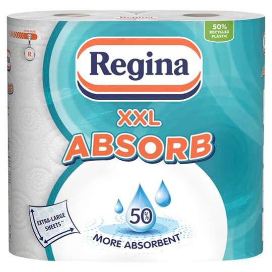 Regina Xxl Absorb 2 Roll Kitchen Towel £3 Clubcard Price @ Tesco