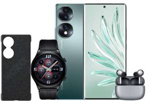 Honor 70 256GB 8GB 5G Mobile Phone + Honor Earbuds 3 Pro Headphones + Case + Watch GS3 Smart Watch Black - £579.98 With Code @ Honor UK