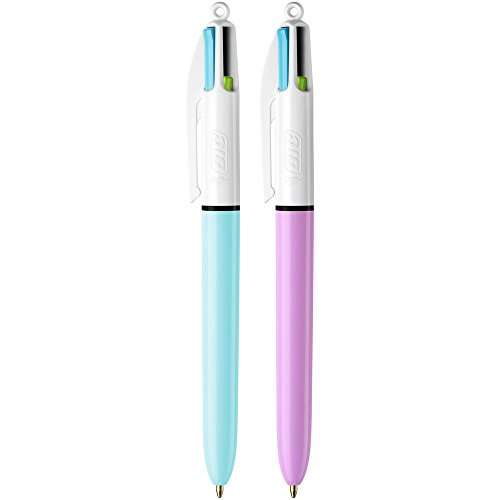 BIC 4 Colours Fun Retractable Ballpoint Pens with Four Ink Colours and Medium Point (1.0 mm), Pack of 3 - £2.85 S&S