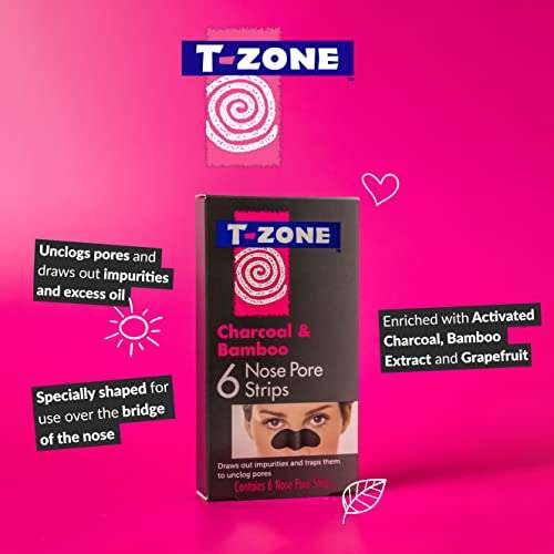 T-Zone Charcoal & Bamboo Nose Pore Strips (6 Pack) S&S £2.62