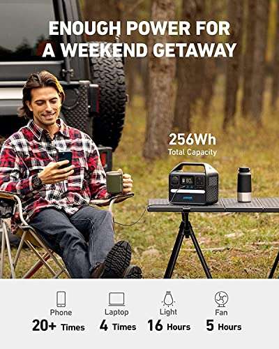 Anker Portable Power Station 256Wh, 521 Portable Generator, 200W 5-Port Outdoor Generator - Sold & Dispatched By Anker Direct