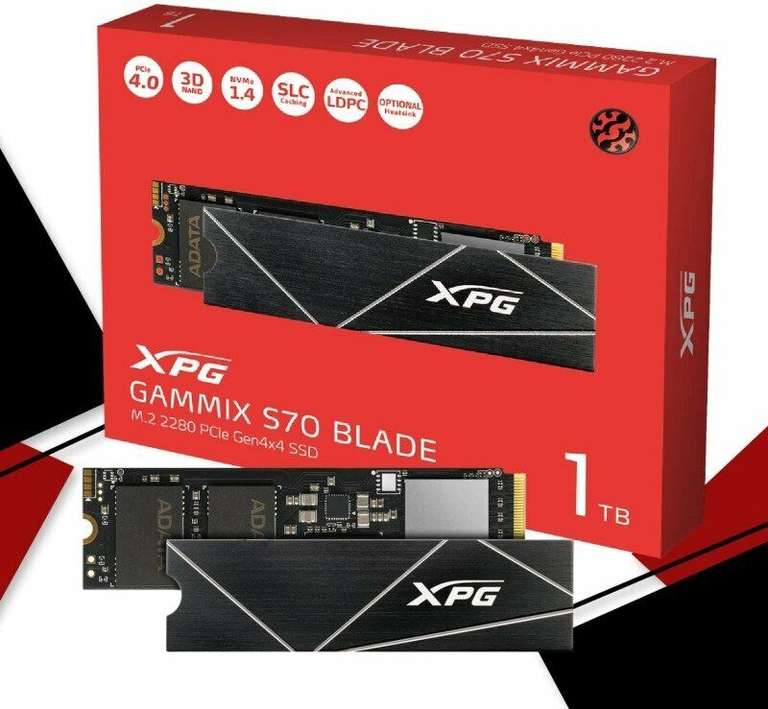 1TB - ADATA XMP Gammix S70 Blade SSD PCIe Gen4x4 M.2 2280 Up to 7400/5500MB/s - £49.98 /2TB - £85.98 Delivered @ ebuyer_uk_ltd /eBay