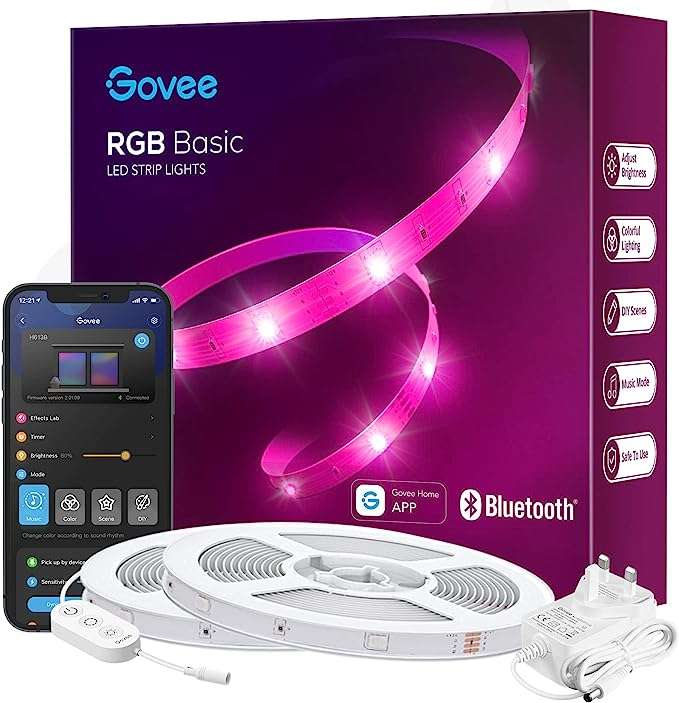 Govee 20M (2x10m) RGB LED Light Strip With Music Sync & App Control - £15.99 With Voucher (Prime Exclusive) @ Govee UK / Amazon